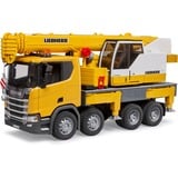 bruder 03571 Scania Super 560R Liebherr Kran-LKW mit Light & Sound Modul, Modellfahrzeug 