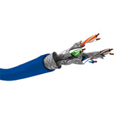 goobay Netzwerkkabel Cat.7a S/FTP (PiMF) Dca blau, 50 Meter, doppelt geschirmt