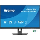 iiyama ProLite XUB3297QSNP-B1, LED-Monitor 80 cm (32 Zoll), schwarz (matt), WQHD, IPS, USB-C-Dock, KVM-Switch, RJ45, 100Hz Panel
