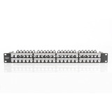 Digitus Modulares High Density Patchpanel, 24-Port, Rack Mount, geschirmt schwarz, 1 HE, für Keystone-Module, mit Beschriftungsfeld