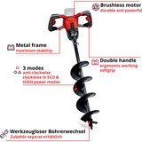 Einhell Akku-Erdbohrer GP-EA 18/150 Li BL - Solo Professional, 18Volt rot, ohne Akku und Ladegerät