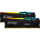 Kingston FURY DIMM 64 GB DDR5-5200 (2x 32 GB) Dual-Kit, Arbeitsspeicher KF552C40BBAK2-64, FURY Beast RGB, INTEL XMP