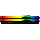 Kingston FURY DIMM 64 GB DDR5-5200 (2x 32 GB) Dual-Kit, Arbeitsspeicher KF552C40BBAK2-64, FURY Beast RGB, INTEL XMP
