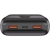 goobay Powerbank Kompakt 20.000 mAh schwarz, 20 Ah, 1x USB-A, 1x USB-C, Power Delivery, Quick Charge