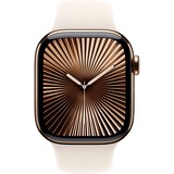 Apple Watch Series 10, Smartwatch gold, Titangehäuse, 42 mm, Sportarmband Polarstern M/L, Cellular