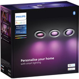 Philips Hue White & Color Ambiance Centura Einbauspot 3er-Pack, LED-Leuchte silber, rund