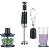 Severin Stabmixer SM 3772 schwarz/edelstahl, 600 Watt, mit Zerkleinerer und Schneebesen