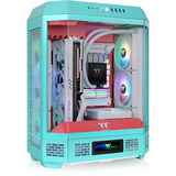 Thermaltake The Tower 600 , Tower-Gehäuse mint/rot, Tempered Glass x 3