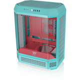 Thermaltake The Tower 600 , Tower-Gehäuse mint/rot, Tempered Glass x 3