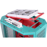 Thermaltake The Tower 600 , Tower-Gehäuse mint/rot, Tempered Glass x 3