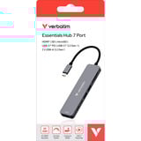 Verbatim USB-C Essentials Multiport-Hub, Card Reader, Dockingstation silber