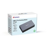 Verbatim USB-C Pro Docking Station CDS-17, 17 Port , Dockingstation aluminium/schwarz, HDMI, DP, RJ-45, USB-A, USB-C, SD, microSD, Audio