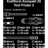 Wera Kraftform Kompakt 20 Tool Finder 2, 13-teilig, Bit-Satz schwarz/grün, integriertes Magazin