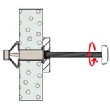 fischer Hohlraum-Metalldübel HM 4x32 S silber, 50 Stück, mit metrischer Schraube