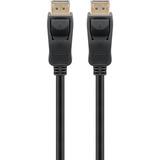goobay Essential Kabel DisplayPort Stecker > DisplayPort Stecker, 8K / 144Hz schwarz, 1 Meter, 54 Gbit/s, DisplayPort 2.0 / 2.1