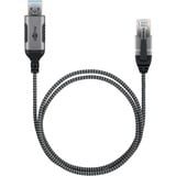 goobay Ethernet-Adapterkabel USB-A 3.2 Gen1 > RJ-45, Slim schwarz/grau, 10 Meter