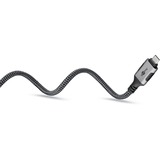 goobay Ethernet-Kabel USB-C 3.2 Gen2 Stecker > RJ-45 Stecker, LAN-Adapter schwarz/silber, 7,5 Meter, geflochtener Textilmantel