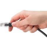 goobay Ethernet-Kabel USB-C 3.2 Gen2 Stecker > RJ-45 Stecker, LAN-Adapter schwarz/silber, 7,5 Meter, geflochtener Textilmantel