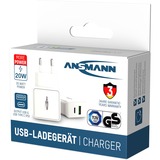 Ansmann Home Charger HC218PD, Ladegerät weiß, Power Delivery & Quick Charge