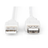 Digitus USB 2.0 Verlängerungskabel, USB-A Stecker > USB-A Buchse beige, 1,8 Meter