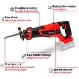 EINHELL Professional Akku-Universal-Säbelsäge TE-AP 18/28 Li BL - Solo, 18Volt rot/schwarz, ohne Akku und Ladegerät