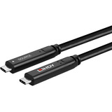 Lindy USB 3.2 Gen 2 & DP 1.4 Typ C Hybridkabel, Verlängerungskabel schwarz, 15m