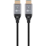 goobay Optisches Hybrid Ultra High-Speed HDMI Kabel (AOC) 8K / 60Hz schwarz/grau, 10 Meter, 48 Gbit/s