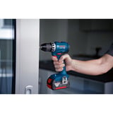 Bosch Professional 18V Profi-Set Bohrhammer GBH 18V-22 + Bohrschrauber GSR 18V-45 blau/schwarz, 2x Li-Ionen Akku 4,0Ah, Hammerbohrer- und Bit-Set, Werkzeugtasche