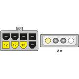 DeLOCK Stromkabel PCI Express 8 Pin > 2x 5,25" Stecker 4 Pin 15cm