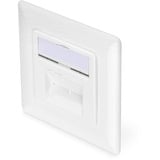 Digitus CAT.6A Datenanschlussdose, Unterputz, geschirmt, 2x RJ-45 LSA weiß, Klasse EA, vertikale Kabelinstallation