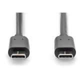 Digitus USB 2.0 Anschlusskabel USB-C > USB-C schwarz, 1 Meter, PD, Laden mit bis zu 15 Watt