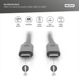 Digitus USB 3.2 Gen 2 Anschlusskabel USB-C > USB-C schwarz, 1 Meter, PD, Laden mit bis zu 100 Watt