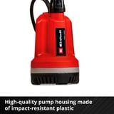 EINHELL Akku-Klarwasserpumpe GE-PP 18 RB Li-Solo, Tauch- / Druckpumpe rot/schwarz, ohne Akku und Ladegerät