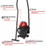 EINHELL TC-VC 1930 A, Nass-/Trockensauger rot/schwarz