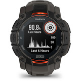 Garmin Instinct 3 Solar - 50 mm, Smartwatch Kohle/ Schwarz, Silikon-Armband