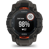 Garmin Instinct 3 Solar - 50 mm, Smartwatch Kohle/ Schwarz, Silikon-Armband