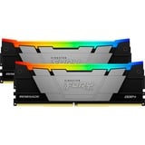 Kingston FURY DIMM 16 GB DDR4-3600 (2x 8 GB) Dual-Kit, Arbeitsspeicher schwarz, KF436C16RB2AK2/16, Renegade RGB, INTEL XMP