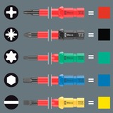 Wera Kraftform Kompakt Turbo i Imperial 1 Tool Finder, 16-teilig, Steckschlüssel rot/gelb, 16-teilig
