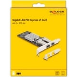 DeLOCK PCI Express x1 zu 2 x SFP Slot Gigabit LAN i350, LAN-Adapter 