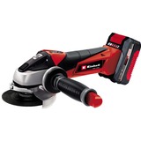 EINHELL Power X-Change Akku-Winkelschleifer TC-AG 18/115 Li Kit, 18Volt rot/schwarz, Li-Ion-Akku 4,0Ah, Werkzeugtasche + Zubehör