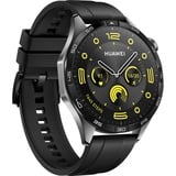 Huawei Watch GT4 46mm (Phoinix-B19F), Smartwatch schwarz/grau, schwarzes Fluorelastomer-Armband