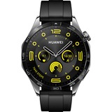 Huawei Watch GT4 46mm (Phoinix-B19F), Smartwatch schwarz/grau, schwarzes Fluorelastomer-Armband