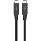 goobay USB4 Gen 3x2 Kabel, USB-C Stecker > USB-C Stecker schwarz, 1 Meter, PD, Laden mit bis zu 100 Watt