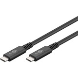 goobay USB4 Gen 3x2 Kabel, USB-C Stecker > USB-C Stecker schwarz, 1 Meter, PD, Laden mit bis zu 100 Watt