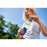 Emsa Drink2Go GLAS Trinkflasche 0,7 Liter transparent/dunkelblau, Schraubverschluss