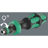 Wera 838 RA-R L Bits-Handhalter mit Ratschenfunktion, Schraubendreher schwarz/grün, 1/4", mit Rapidaptor Schnellwechselfutter