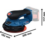 Bosch Professional Akku-Exzenterschleifer GEX 18V-150-3 Professional solo, 18Volt blau, ohne Akku und Ladegerät, in L-BOXX