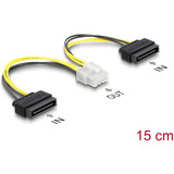 DeLOCK Stromkabel 2 x SATA 15 Pin Stecker zu 8 Pin EPS, Stromversorgung mehrfarbig