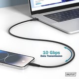 Digitus USB 3.2 Gen 2 Silikon-Anschlusskabel USB-C > USB-C schwarz, 0,5 Meter, PD, Laden mit bis zu 100 Watt