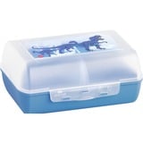 Emsa VARIABOLO Brotdose Dino, Lunch-Box blau/transparent, herausnehmbare Trennwand